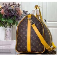 Louis Vuitton LV Unisex Keepall Bandoulière 50 Yellow Monogram Macassar Coated Canvas (8)