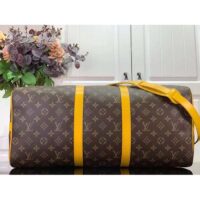 Louis Vuitton LV Unisex Keepall Bandoulière 50 Yellow Monogram Macassar Coated Canvas (8)