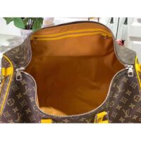 Louis Vuitton LV Unisex Keepall Bandoulière 50 Yellow Monogram Macassar Coated Canvas (8)