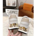 Louis Vuitton LV Unisex Neo Run Away Sneaker White Beige Calf Leather Rubber Outsole - Image 8