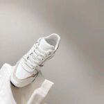 Louis Vuitton LV Unisex Neo Run Away Sneaker White Beige Calf Leather Rubber Outsole - Image 6