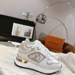 Louis Vuitton LV Unisex Neo Run Away Sneaker White Beige Calf Leather Rubber Outsole - Image 2