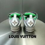Louis Vuitton LV Unisex Skate Sneaker Grey Mix Materials Grained Calf Leather Technical Mesh - immagine 8