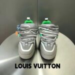 Louis Vuitton LV Unisex Skate Sneaker Grey Mix Materials Grained Calf Leather Technical Mesh - immagine 6