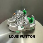 Louis Vuitton LV Unisex Skate Sneaker Grey Mix Materials Grained Calf Leather Technical Mesh - immagine 4