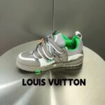 Louis Vuitton LV Unisex Skate Sneaker Grey Mix Materials Grained Calf Leather Technical Mesh - immagine 5