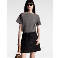 Louis Vuitton LV Women Bateau Neck T-Shirt Cotton Metal Grey Regular Fit (5)