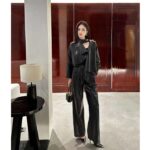 Louis Vuitton LV Women Faux Leather Circle Top PU Polyester Elastane Black Regular Fit - immagine 11