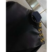 Louis Vuitton LV Women Faux Leather Circle Top PU Polyester Elastane Black Regular Fit (1)