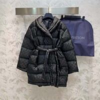 Louis Vuitton LV Women Flight Mode Monogram Jacquard Puffer Wrap Coat Polyamide Black (15)