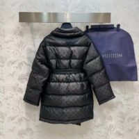 Louis Vuitton LV Women Flight Mode Monogram Jacquard Puffer Wrap Coat Polyamide Black (15)