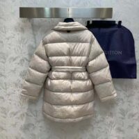 Louis Vuitton LV Women Flight Mode Monogram Jacquard Puffer Wrap Coat Polyamide Light Beige (6)