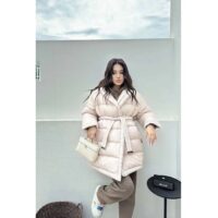 Louis Vuitton LV Women Flight Mode Monogram Jacquard Puffer Wrap Coat Polyamide Light Beige (6)