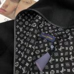 Louis Vuitton LV Women Hooded Wrap Coat Wool Silk Black White Regular Fit - Image 7