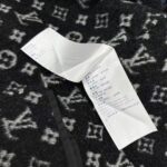 Louis Vuitton LV Women Hooded Wrap Coat Wool Silk Black White Regular Fit - Image 9