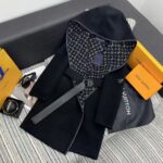 Louis Vuitton LV Women Hooded Wrap Coat Wool Silk Black White Regular Fit - Image 2