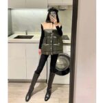 Louis Vuitton LV Women Leather Accent Sleeveless Puffer Jacket Khaki Beige Regular Fit - immagine 13