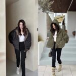 Louis Vuitton LV Women Monogram Accent Pillow Puffer Cape Khaki Regular Fit - Image 12