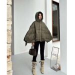 Louis Vuitton LV Women Monogram Accent Pillow Puffer Cape Khaki Regular Fit - Image 13