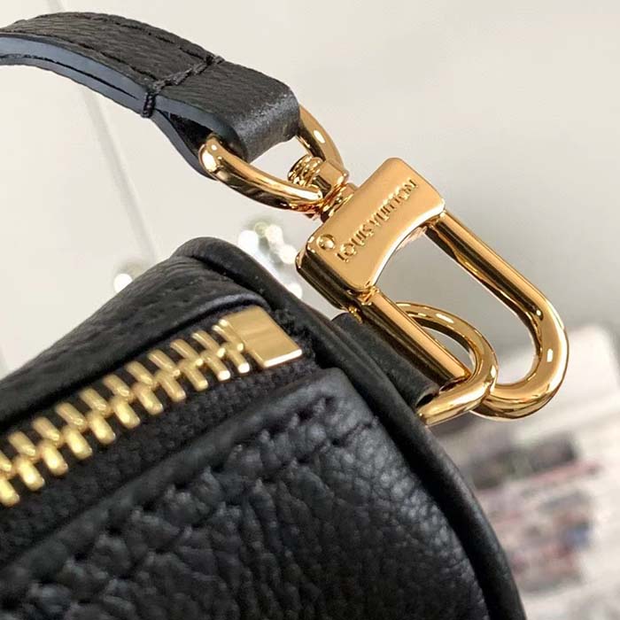 Louis Vuitton LV Women Nano Speedy Bag Black Beige Monogram Empreinte Embossed Supple Grained Cowhide Leather (10)