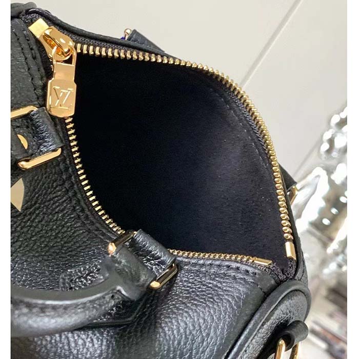 Louis Vuitton LV Women Nano Speedy Bag Black Beige Monogram Empreinte Embossed Supple Grained Cowhide Leather (5)