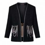 Louis Vuitton LV Women Scuba Trim Tweed Jacket Wool Black Regular Fit