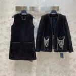 Louis Vuitton LV Men Scuba Trim Tweed Jacket Wool Black Regular Fit - immagine 4