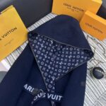 Louis Vuitton LV Women Signature Double Face Short Wrap Coat Wool Silk Blue Regular Fit - immagine 6