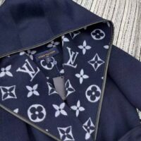 Louis Vuitton LV Women Signature Hooded Wrap Coat Wool Silk Night Blue Regular Fit (10)