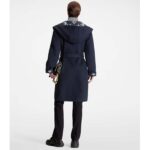 Louis Vuitton LV Women Signature Hooded Wrap Coat Wool Silk Night Blue Regular Fit - Bild 13