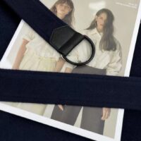 Louis Vuitton LV Women Signature Hooded Wrap Coat Wool Silk Night Blue Regular Fit (10)