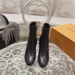 Louis Vuitton LV Women Silhouette Ankle Boot Black Monogram-Debossed Calf Leather 8 CM Heel - Image 3
