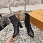 Louis Vuitton LV Women Silhouette Ankle Boot Black Monogram-Debossed Calf Leather 8 CM Heel - Image 7