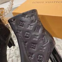 Louis Vuitton LV Women Silhouette Ankle Boot Black Monogram-Debossed Calf Leather 8 CM Heel (4)