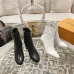 Louis Vuitton LV Women Silhouette Ankle Boot Black Monogram-Debossed Calf Leather 8 CM Heel - Image 8