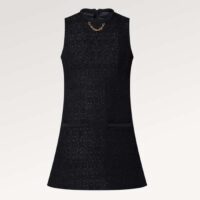 Louis Vuitton LV Women Tweed Pocket Dress Wool Black Regular Fit