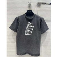 Louis Vuitton Men Graphic LV Signature T-Shirt Cotton Metal Grey Regular Fit (6)