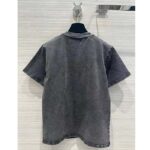 Louis Vuitton Men Graphic LV Signature T-Shirt Cotton Metal Grey Regular Fit - Image 3