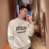 Louis Vuitton Men LV Cotton Sweatshirt Regular Fit Malletier International Brushed Jersey Milky White (9)