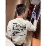 Louis Vuitton Men LV Cotton Sweatshirt Regular Fit Malletier International Brushed Jersey Milky White - Image 11