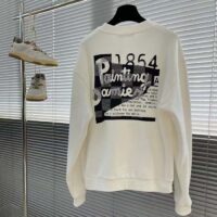 Louis Vuitton Men LV Cotton Sweatshirt Regular Fit Malletier International Brushed Jersey Milky White (9)