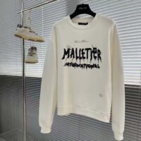 Louis Vuitton Men LV Cotton Sweatshirt Regular Fit Malletier International Brushed Jersey Milky White (9)