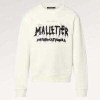 Louis Vuitton Men LV Cotton Sweatshirt Regular Fit Malletier International Brushed Jersey Milky White (9)