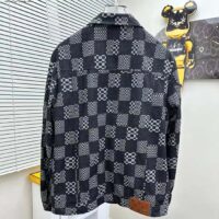 Louis Vuitton Men LV Distorted Damier Denim Jacket Cotton Indigo Blue Regular Fit (5)