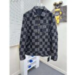 Louis Vuitton Men LV Distorted Damier Denim Jacket Cotton Indigo Blue Regular Fit - Bild 2