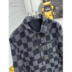 Louis Vuitton Men LV Distorted Damier Denim Jacket Cotton Indigo Blue Regular Fit - Bild 4