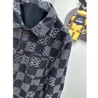 Louis Vuitton Men LV Distorted Damier Denim Jacket Cotton Indigo Blue Regular Fit (5)