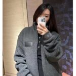 Louis Vuitton Women LV Fleece Blouson Regular Fit Front Zipped Closure Volcanic Ash - Image 10