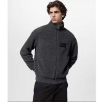 Louis Vuitton Men LV Fleece Blouson Regular Fit Front Zipped Closure Volcanic Ash (11)