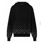 Louis Vuitton Herr LV Monogram Gradient Hoodie Bomull Svart Vit